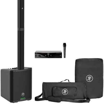 Mackie SRM-Flex 1300w Portable Line Array DJ Speaker PA System w/Sub Bundle with AKG Mic image 1