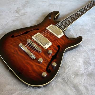 Schecter C-1 E/A Piezo Semi-Hollow Electric Guitar C1 Quilted Maple Top Korean Diamond Series image 2