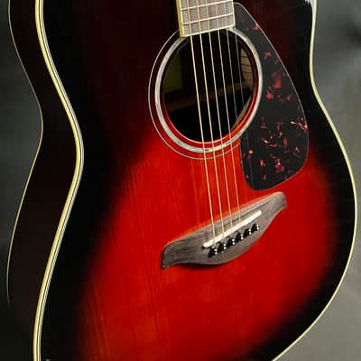Yamaha FG830TBS Solid Top Dreadnought Acoustic Guitar Tobacco Sunburst image 5
