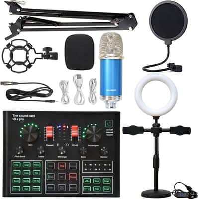 V8s Sound Card Suit Mobile Phone Sound Card Microphone Microphone Bracket Fill Light Sound Card Full Set Of Equipment image 6