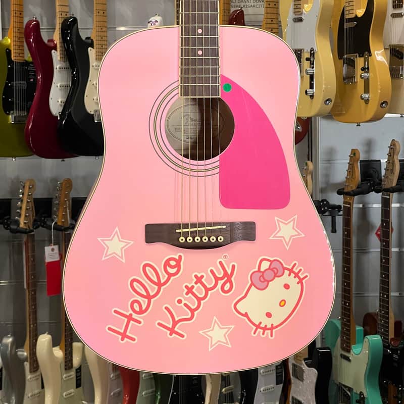 Squier Hello Kitty Dreadnought Acoustic Pink + Strap And Original Box image 1