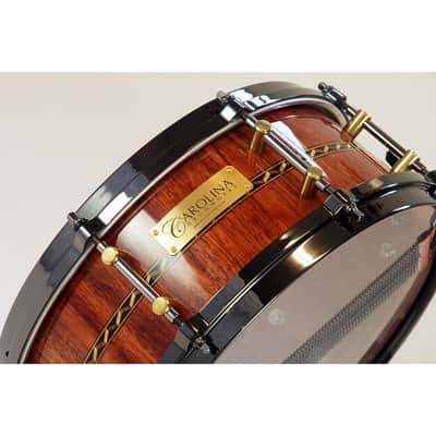 Carolina Drumworks Bubinga Stave Snare 5x13  Clear Gloss with Inlay image 2