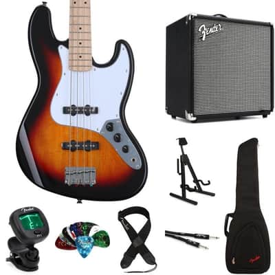 Squier Affinity Series Jazz Bass and Rumble 25 Combo Amp Bundle - 3-color Sunburst with Maple Fingerboard image 2