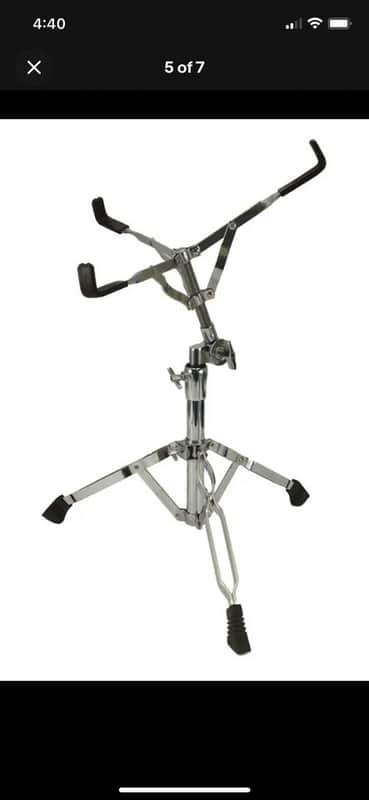 Zenison Snare Drum Stand Height Adjustable Double Braced Chrome image 1