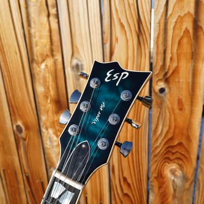 ESP USA Viper Black Aqua Sunburst 6-String Electric Guitar w/ Hard Case (2023) image 3