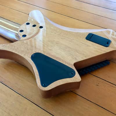 2023 Agile Perihelion Pro 10 String Guitar 102528 Mod Gloss Solid Spalted Flame Natural with Douglas EGC-400 HD Black Burgundy Headless Guitar Case image 14