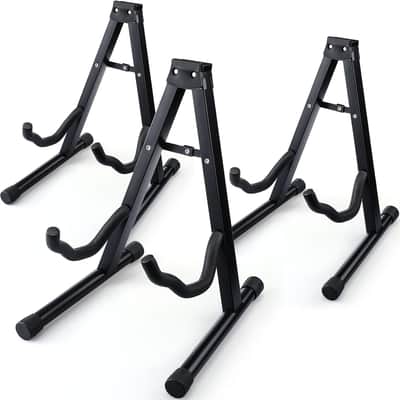 Guitar Stand Guitar Folding A Frame Stand Guitar Floor Stand Portable Guitar Holder Stand with Non Slip Rubber and Soft Foam Arms for Acoustic Electric Guitars Bass Ukulele Violin Banjo image 1