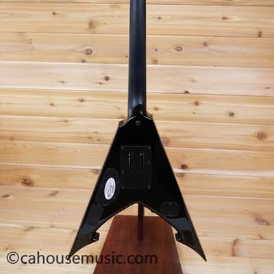 Schecter RavenDark V FR Abbath Signature - Black with Silver Pinstripes image 11