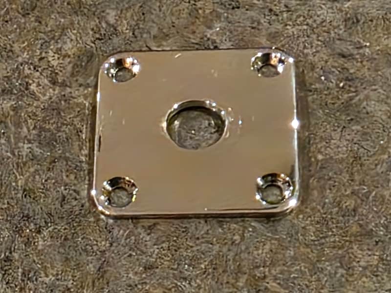 70’s Gibson Chrome Metal Jack Plate Vintage SG Les Paul Deluxe 1973 image 1