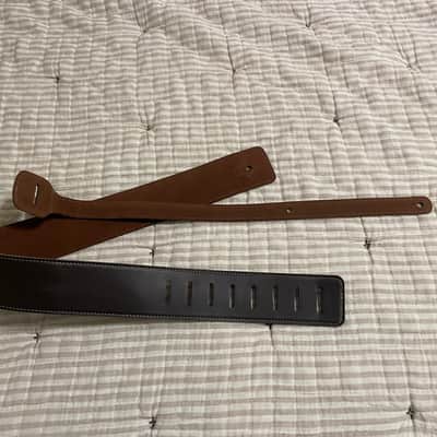 Zager Embossed Padded Dark Brown Leather Guitar Strap image 6