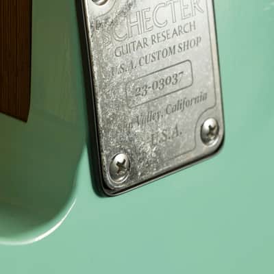 Schecter USA Custom Shop Nick Johnston PT S/H Wembley - Maccasar Ebony - Atomic Green Aged Nitro image 8