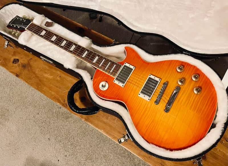 Edwards E-LP-S Les Paul Flamed Maple Top w/Upgrades and Gibson Case 2021 - Cherry Sunburst image 1