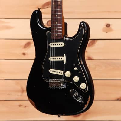 Fender Custom Shop Limited Roasted 1960 Dual Mag Stratocaster - Aged Black-CZ567439 image 3