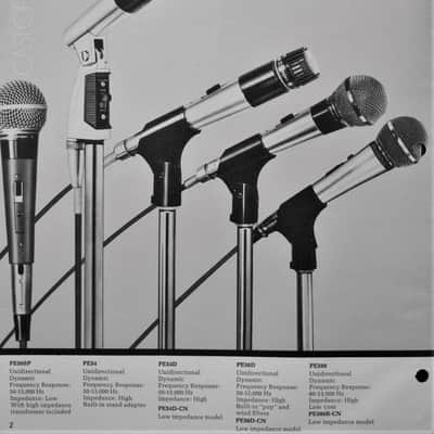 Vintage 1970's Shure PE50SP SUPER PRO dynamic cardioid microphone High Z w mic clip SM58 # 4 image 2