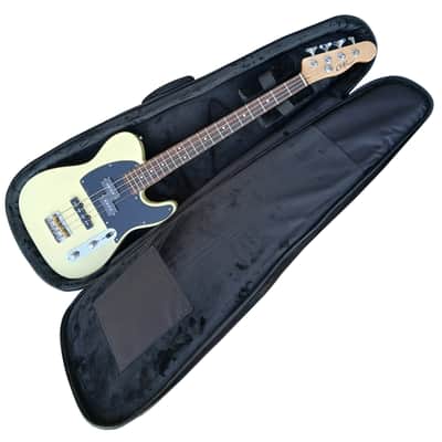 Clip TBS-4 Bass Guitar Short Scale Telebass Aged Vanilla image 10