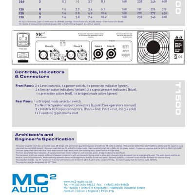 MC2 Audio T1500 Power Amplifier image 4