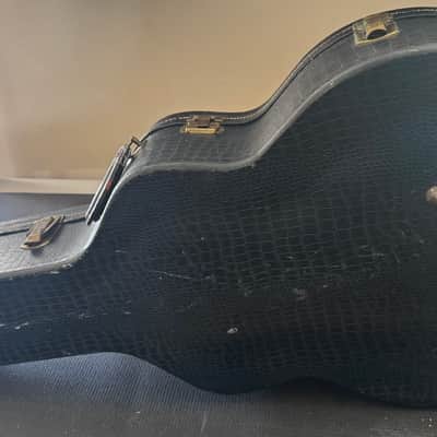Vintage 1940s–1950s Epiphone Lifton Archtop Case – Black Alligator / Purple Interior image 5