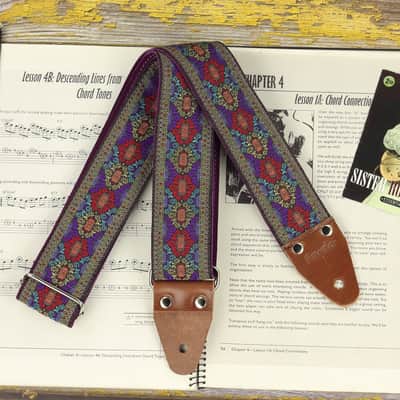 Pardo retro guitar strap model Lila Frame, backing suede image 2
