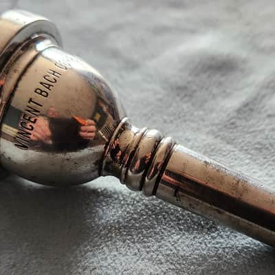 VINTAGE! Vincent Bach Corp. 12C Trombone Mouthpiece Silverplate Long Shank USA 1960s-70s image 2