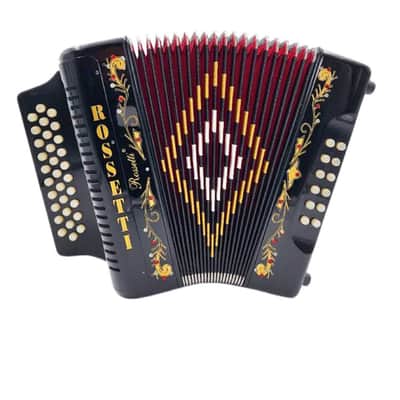 ROSSETTI 3112-FBE-BK ACCORDION 31 BUTTON, 12 BASS BLACK FBE (FA) image 1