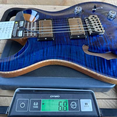 PRS Wood Library Custom 24 Semi-Hollow Flame Maple 10 Top - Whale Blue 386418 image 12