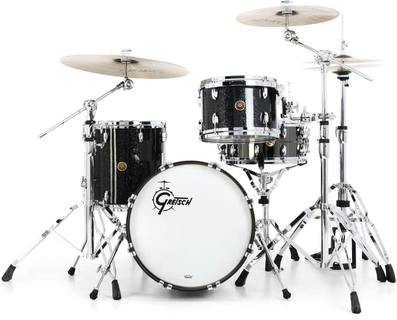 Gretsch Drums USA Custom 3-piece Shell Pack - Black Glass (Nitron) image 1