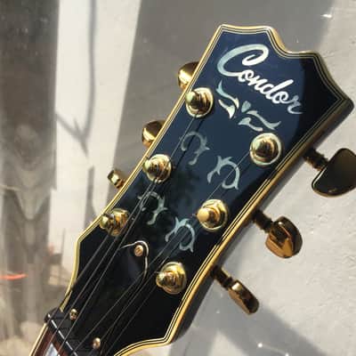 Condor hollowbody guitar made in japan 70's /80's Moss Green with Gold Hardware image 9