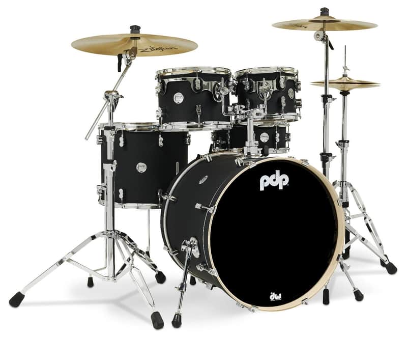 PDP Concept Maple Series 5-Piece Drum Shell Pack - 22" Bass (Satin Black, Finishply) image 1