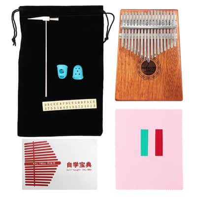 17 Keys Kalimba Thumb Piano High-Quality Wood Mahogany Body Musical Instrument Bundle Starter Kit image 12
