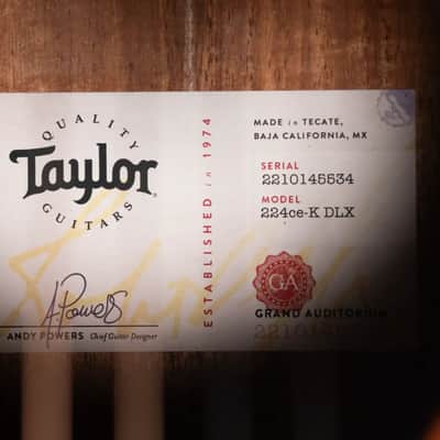 Taylor 224ce-K DLX Grand Auditorium Acoustic/Electric Guitar - Shaded Edgeburst with Hardshell Case image 17