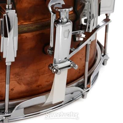 Ludwig Copper Phonic Snare Drum - 8 x 14-inch - Raw Patina Finish (LC608Rd1) image 4