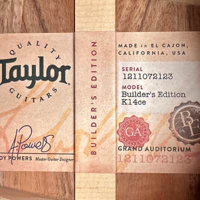Taylor K14ce Builder's Edition V-Class image 17