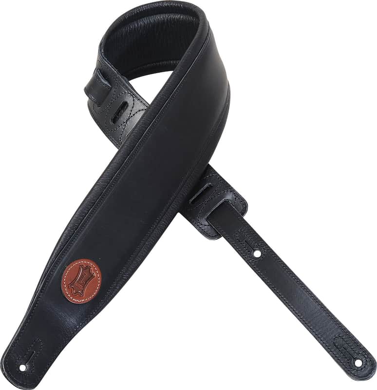 Levy's MSS1-BLK Veg Tan Leather Guitar Strap image 1