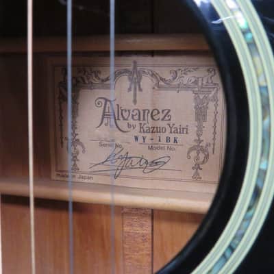 Alvarez Kazuo Yairi WY-1BK Black Acoustic/Electric Guitar w/ Hard Case image 5