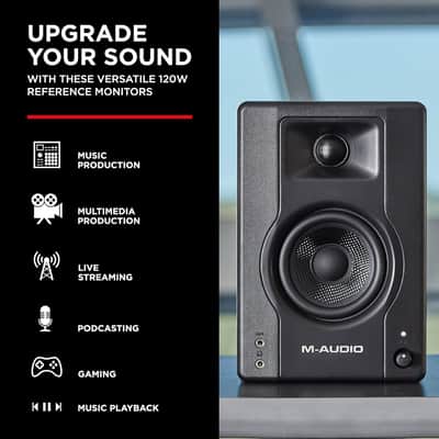 3.5" Studio Monitors, HD PC Speakers for Recording and Multimedia with Music Production Software, 120W, Pair, Black image 2