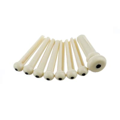Genuine Fender Acoustic Guitar Bridge Pins Set with End Pin - Ivory w/ Black Dot image 6