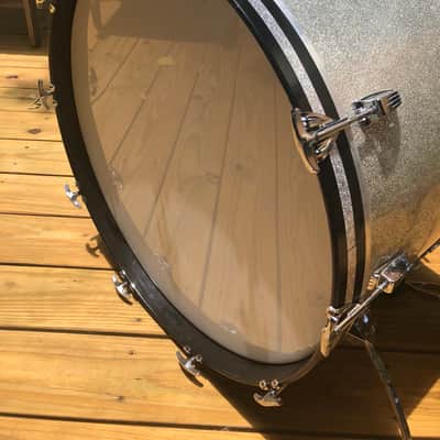 Ludwig 70's 3 ply Vintage Drum Kit 24, 13, 16 1970 Silver Sparkle image 9