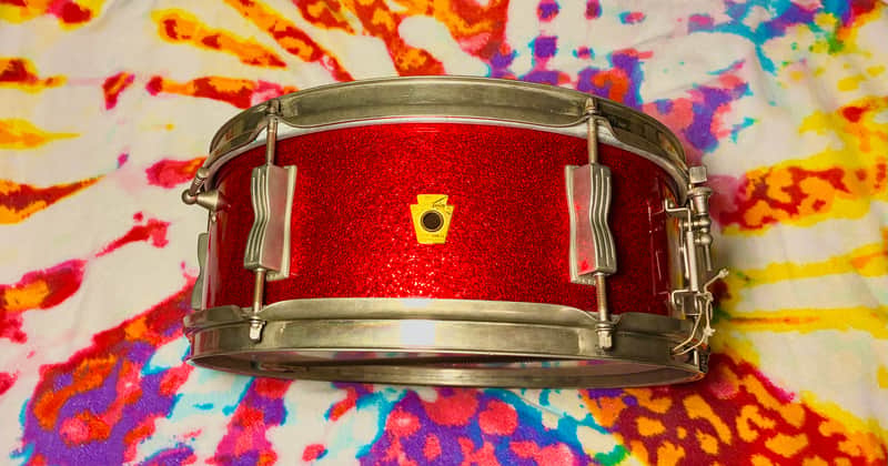 Ludwig No. 491 Pioneer 5.5x14" 6-Lug Snare 1964 - Red Sparkle image 1
