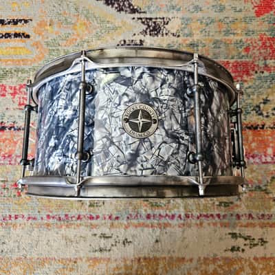 Bucks County Drum Co. 14x7" Relic Series Mahogany Snare in Charcoal Pearl image 2