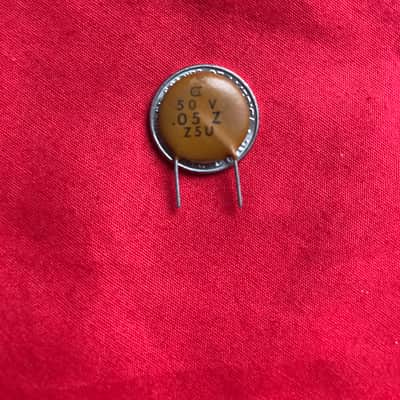 Circle D .05 uF 50V Capacitor Ceramic Disc .05Z Z5U type that was utilized in 1970s Stratocasters image 2
