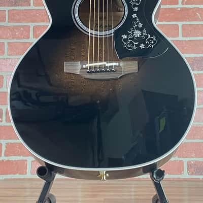 Takamine EF450C-TT TTB NEX Thermal Top Acoustic-electric Guitar - Transparent Black Burst image 2