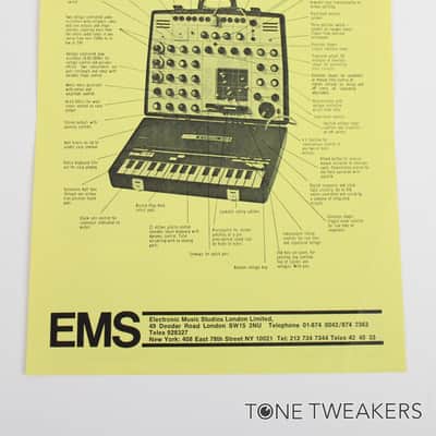 EMS Synthi AKS Spec Sheet Data Ad a vcs3 putney synthesizer VINTAGE SYNTH DEALER image 1