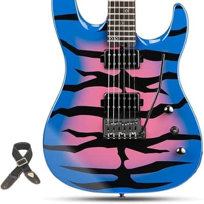 Solid Body Electric Guitar Roasted Maple Neck, Stainless Steel Frets, Bone Nut 24 Frets(Blue) image 1