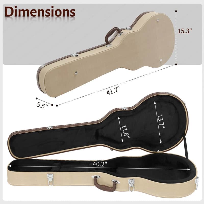 New Ktaxon Portable Hard Cases Deluxe Wooden Carry Case for KLP Electric Guitars image 1
