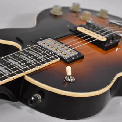 2000s DeArmond Guild M-75 Sunburst Finish Solid Body Electric Guitar image 4