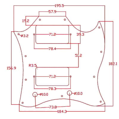 Gibson® SG Standard Full Face Batwing Pickguard - 3-Ply Cream image 2
