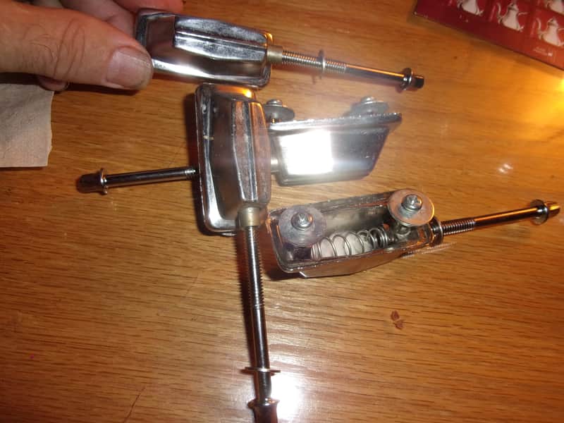 Lot of 4 Vintage Import Lugs Chrome Bass or Tom Drum w/ used Tension Rods CB Sunshine etc image 1