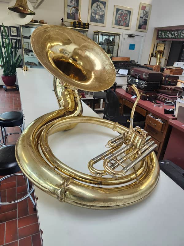 Very Good Used Yamaha YSH-411 Brass Sousaphone with Case and Mouthpiece image 1