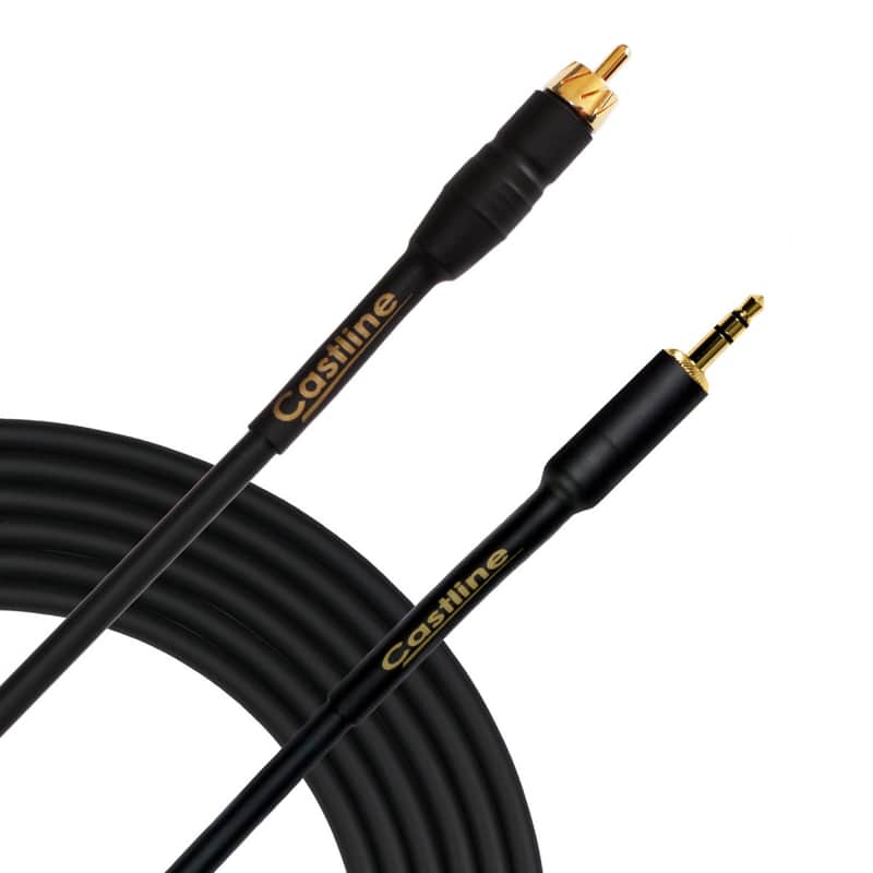 10 Ft Castline Gold 3.5mm TRS to RCA Stereo to Mono Summing with RESISTORS Audio Patch Cable Mogami W2549 image 1