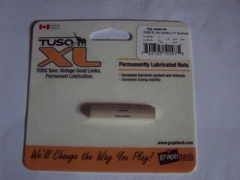 Graph Tech PQL-6060-00 TUSQ XL 1-3/8" E-to-E Epiphone-Style Slotted Guitar Nut image 1